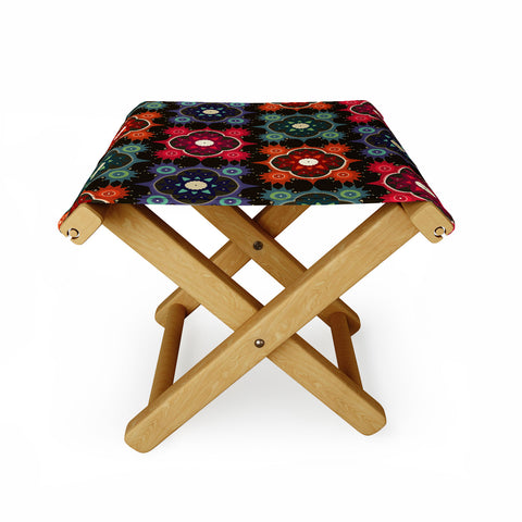 Sharon Turner Galaxy Flowers Folding Stool