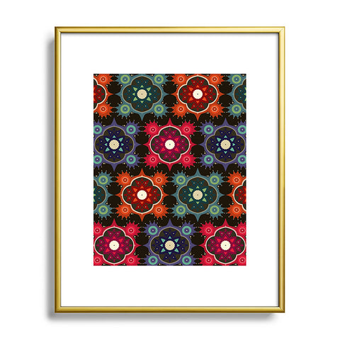 Sharon Turner Galaxy Flowers Metal Framed Art Print