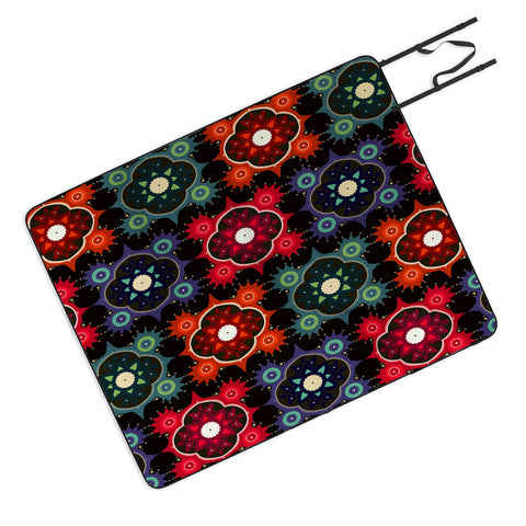Sharon Turner Galaxy Flowers Picnic Blanket
