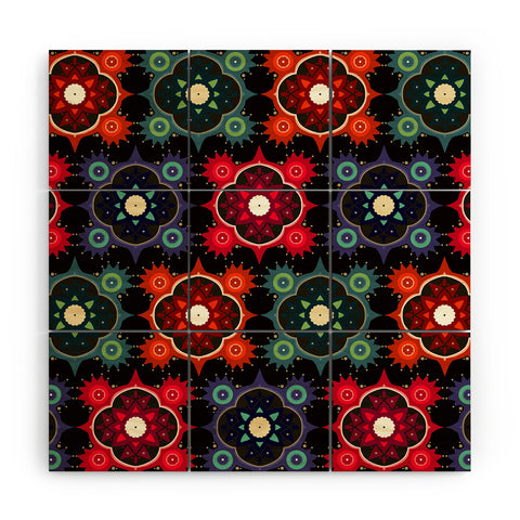 Sharon Turner Galaxy Flowers Wood Wall Mural