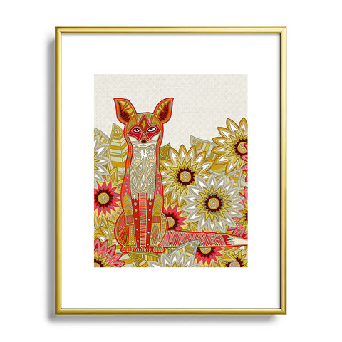Sharon Turner Garden Fox Metal Framed Art Print