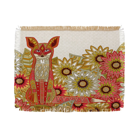 Sharon Turner Garden Fox Throw Blanket