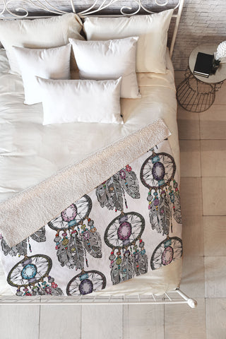 Sharon Turner Gemstone Dreamcatcher Fleece Throw Blanket
