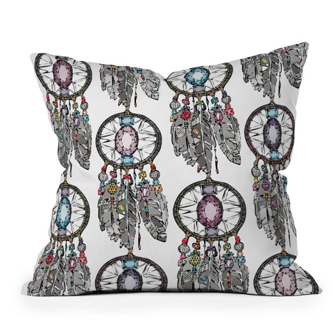 Sharon Turner Gemstone Dreamcatcher Throw Pillow