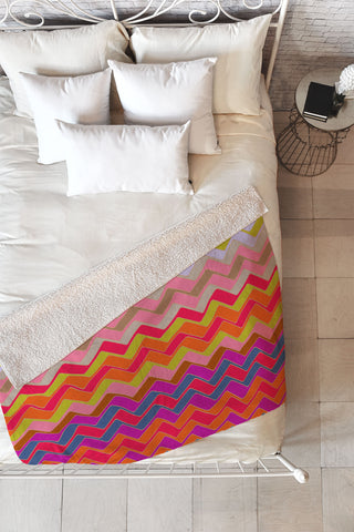 Sharon Turner Geo Chevron Fleece Throw Blanket