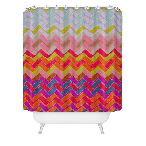 Sharon Turner Geo Chevron Shower Curtain