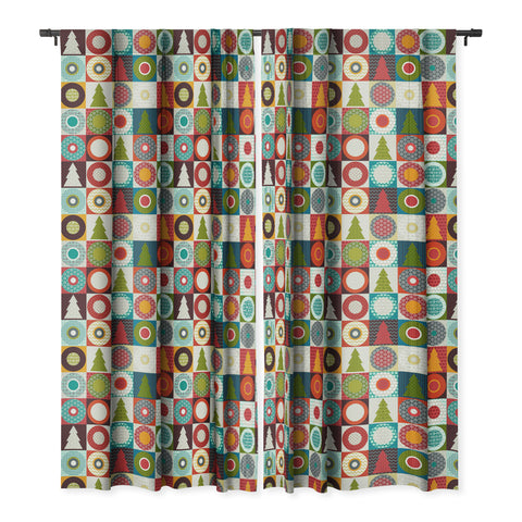 Sharon Turner Geo Christmas Blackout Window Curtain