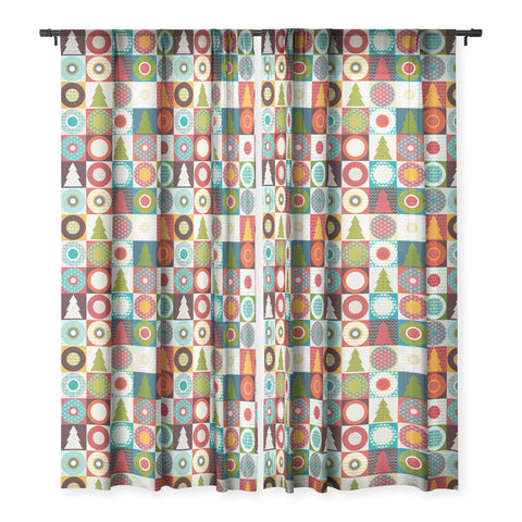 Sharon Turner Geo Christmas Sheer Window Curtain
