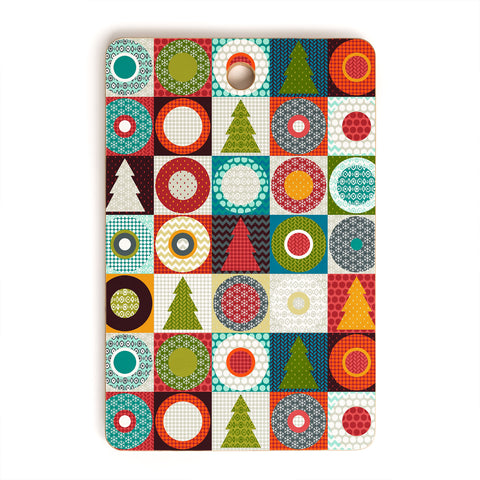 Sharon Turner Geo Christmas Cutting Board Rectangle
