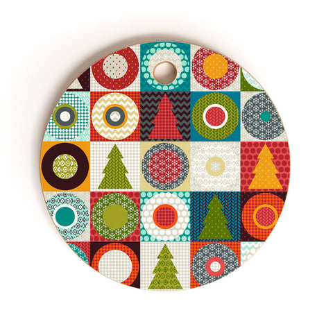 Sharon Turner Geo Christmas Cutting Board Round
