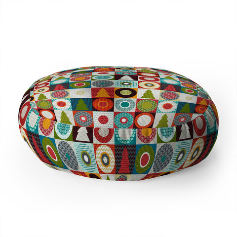 Sharon Turner Geo Christmas Floor Pillow Round