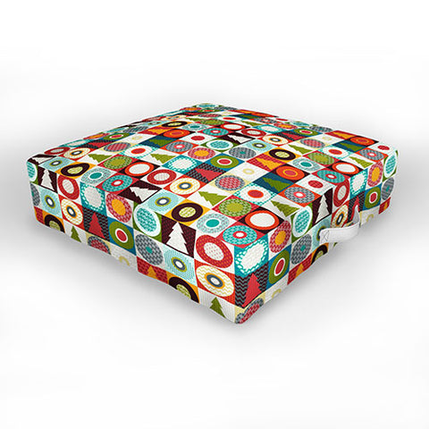 Sharon Turner Geo Christmas Outdoor Floor Cushion