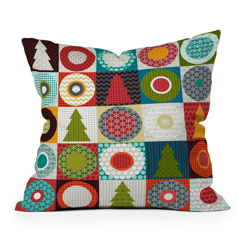 Sharon Turner Geo Christmas Throw Pillow