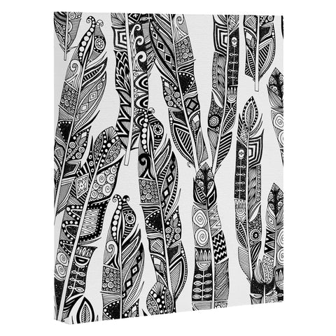 Sharon Turner geo feathers Art Canvas
