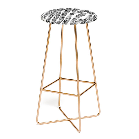 Sharon Turner geo feathers Bar Stool