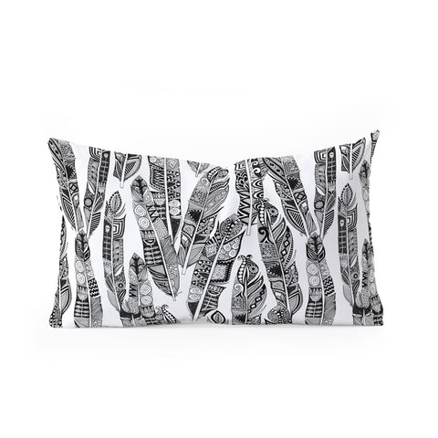 Sharon Turner geo feathers Oblong Throw Pillow