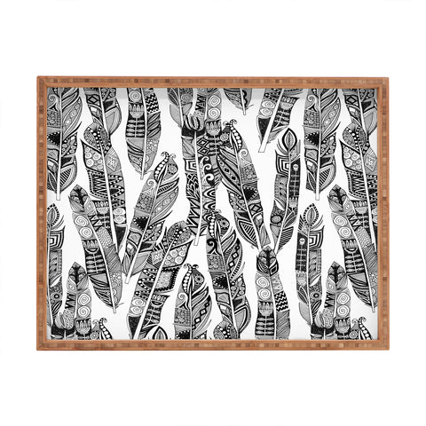 Sharon Turner geo feathers Rectangular Tray