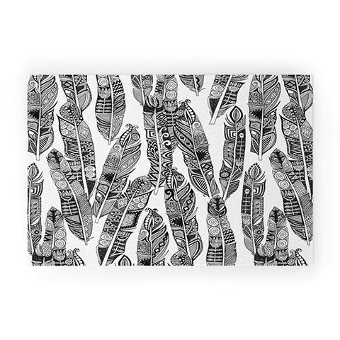 Sharon Turner geo feathers Welcome Mat