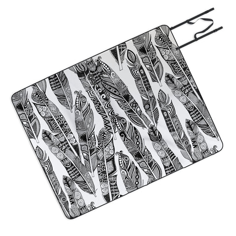 Sharon Turner geo feathers Picnic Blanket