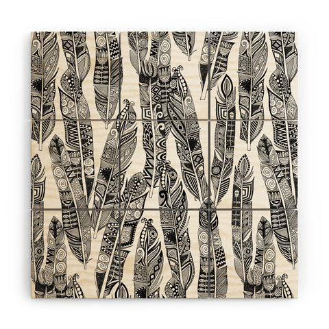 Sharon Turner geo feathers Wood Wall Mural