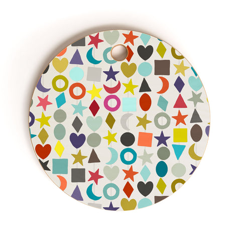 Sharon Turner geo garland Cutting Board Round
