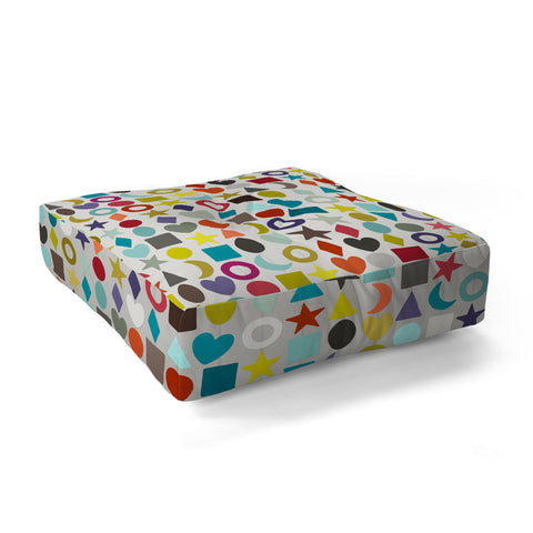 Sharon Turner geo garland Floor Pillow Square
