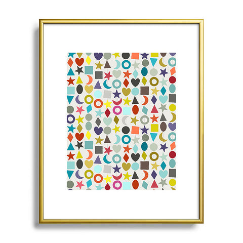 Sharon Turner geo garland Metal Framed Art Print