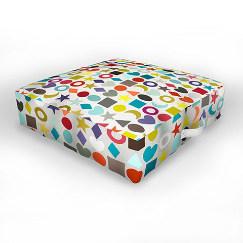 Sharon Turner geo garland Outdoor Floor Cushion