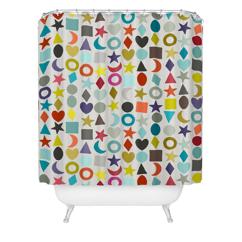 Sharon Turner geo garland Shower Curtain