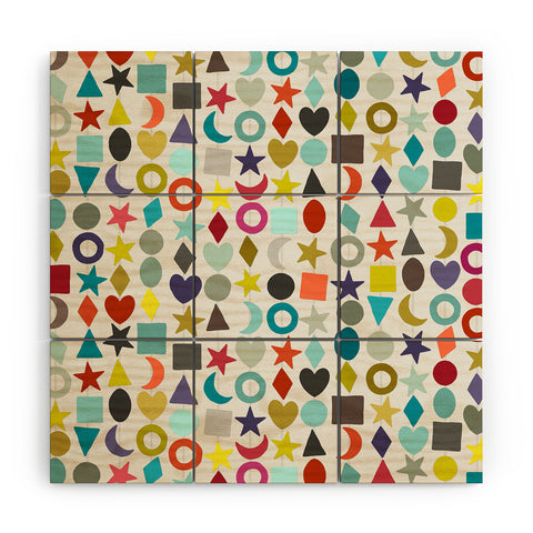 Sharon Turner geo garland Wood Wall Mural