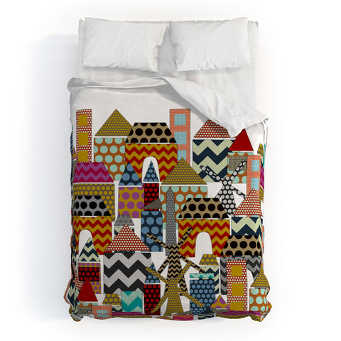 Sharon Turner Geo Town Duvet Cover