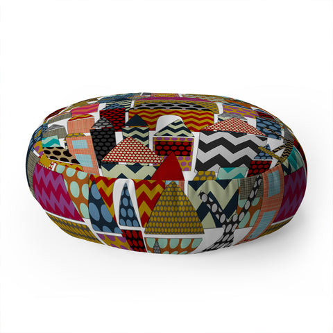 Sharon Turner Geo Town Floor Pillow Round
