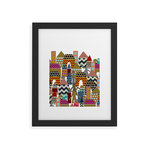 Sharon Turner Geo Town Framed Art Print