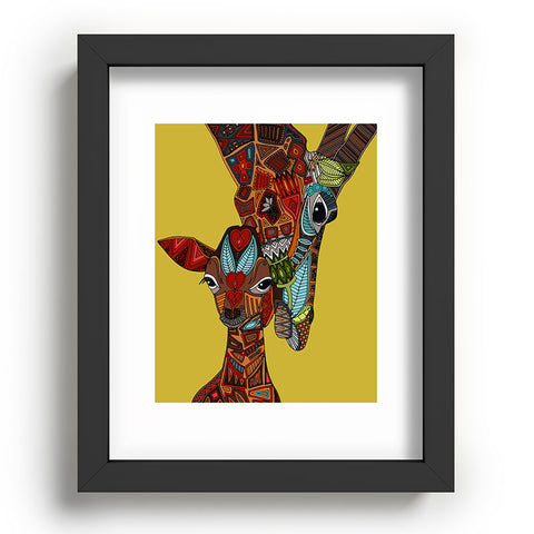Sharon Turner Giraffe Love Ochre Recessed Framing Rectangle