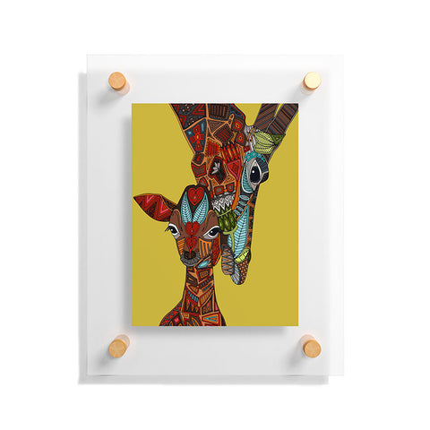 Sharon Turner Giraffe Love Ochre Floating Acrylic Print