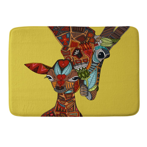 Sharon Turner Giraffe Love Ochre Memory Foam Bath Mat