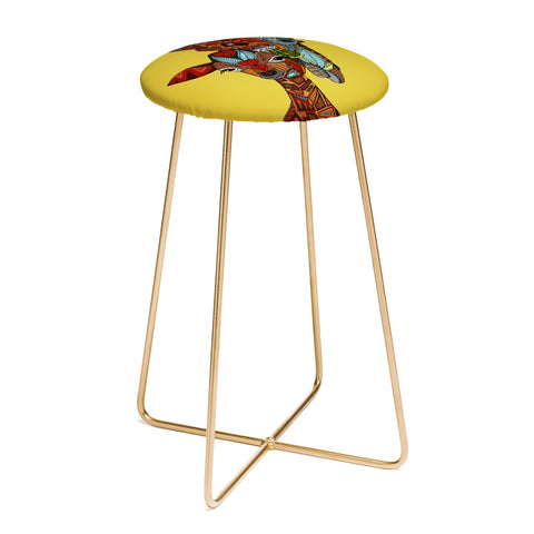 Sharon Turner Giraffe Love Ochre Counter Stool