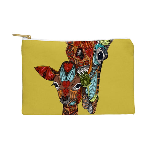 Sharon Turner Giraffe Love Ochre Pouch
