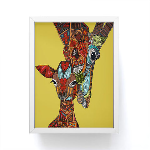 Sharon Turner Giraffe Love Ochre Framed Mini Art Print