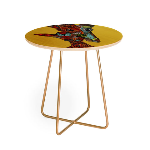 Sharon Turner Giraffe Love Ochre Round Side Table