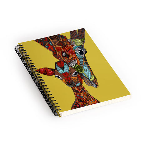 Sharon Turner Giraffe Love Ochre Spiral Notebook