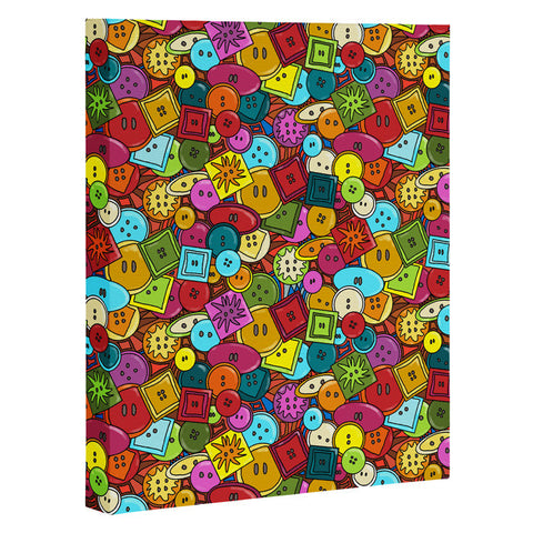Sharon Turner Graffiti Buttons Art Canvas