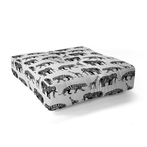 Sharon Turner Graphic Zoo Floor Pillow Square