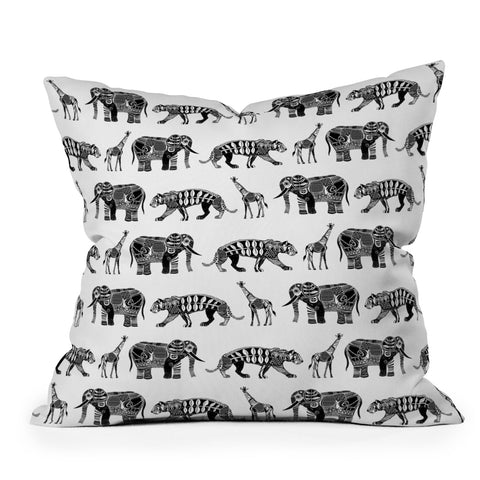 Sharon Turner Graphic Zoo Throw Pillow
