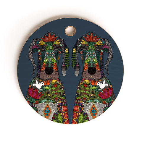 Sharon Turner Great Dane Love Cutting Board Round
