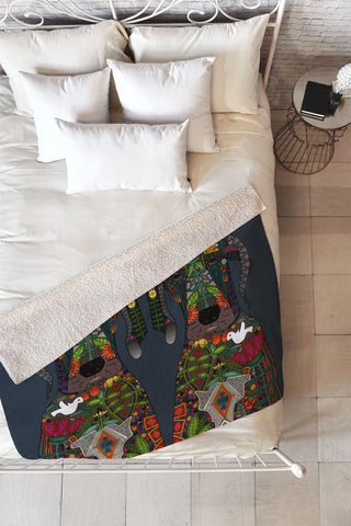 Sharon Turner Great Dane Love Fleece Throw Blanket