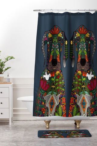 Sharon Turner Great Dane Love Shower Curtain And Mat