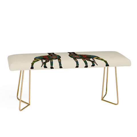 Sharon Turner greyhound ivory Bench