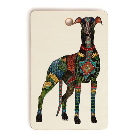 Sharon Turner greyhound ivory Cutting Board Rectangle