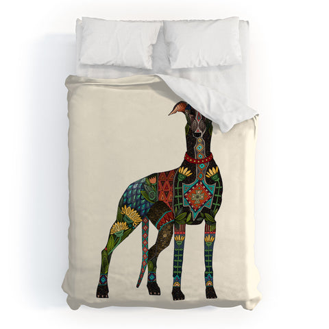 Sharon Turner greyhound ivory Duvet Cover